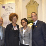 From left, TCCF President Jay Brijpaul, Julius Williams and daughter Jalissa Williams - a TCCF angel - and Fitzroy Gordon. Gerald V. Paul photo.