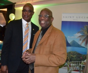 Saint Lucia Consul General Michael Willius and Camera Publisher Anthony Joseph enjoy a chat. Gerald V. Paul photos.