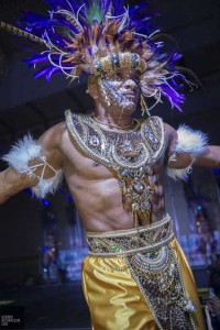 Saldenah Mas Camp with its multiple sections took the stage (left, above and right) for its 2016 launch. Leader Louis Saldenah typically has the largest number of participants in the Carnival Parade. Gerard Richardson photos. 
