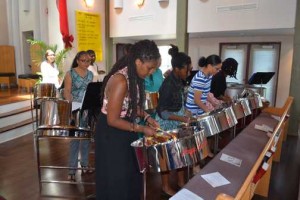 Hope Steelband perform at a gathering in Toronto of the Guyanese Diaspora. Gerald V. Paul photo.