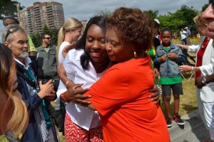 Dr. Rita Cox (R)and Minister Mitzie Hunter