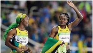 Jamaica’s Elaine Thompson, wins the 100-meter final on Saturday, August 13. Thirdplaced teammate Shelly-Ann Fraser-Pryce fell short in her bid to win the event for a record third successive Olympics.