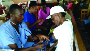 Doctors and Nurses of Jericho Mobil Clinic treat villagers in rural Haiti