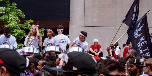 TASSO Steelband jam for Raptors on “de Lakeshore”