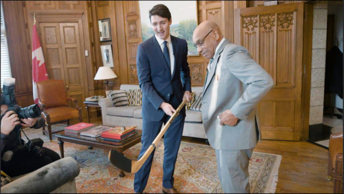 O’Ree’s hockey stick reminds Trudeau of the work needed  to combat racism
