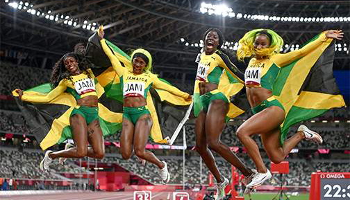Jamaica’s 4X100m women win gold on Jamaica Independence Day