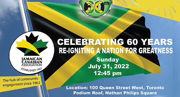 Jamaica will raise the flag this Sunday at City Hall to celebrate 60 years of independence