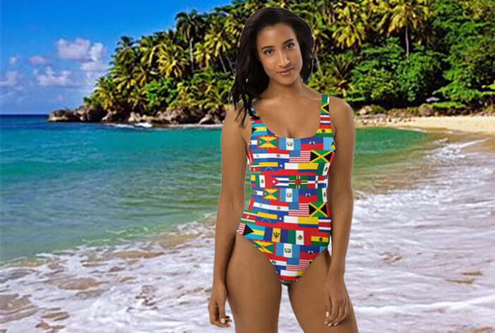 Fly your flag this year on the beach with these Caribbean swimsuits